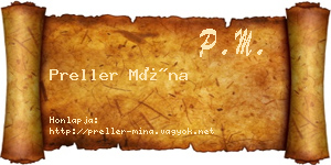 Preller Mína névjegykártya